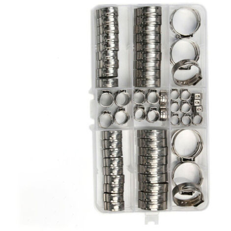 80 pièces de colliers de serrage en acier inoxydable colliers de serrage pour tuyaux 5,8-23,5 mm colliers de serrage en métal adaptés aux tuyaux, conduits, pipelines, eau et gaz (1/5)