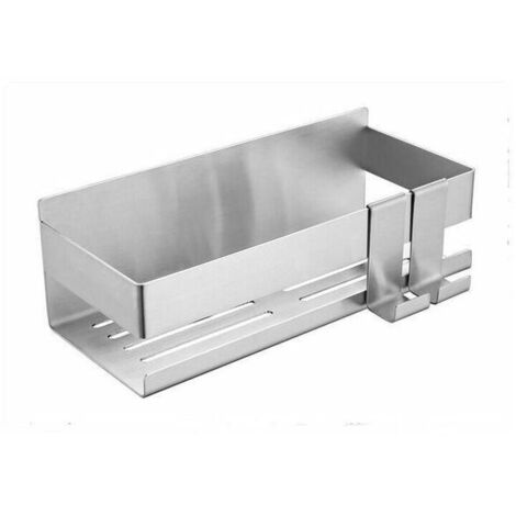 Étagère de Douche Etagere Salle de Bain sans Percage Auto-adhésif Panier de Douche sans Perçage Etagère de Salle ,Acier Inoxydable Con 2 Crochets (1/5)