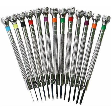 13pcs Tournevis Precision, différentes Tailles Montre Outil de Montre pour Les Horlogers, Réparation de Montres Fendue Driver Tournevis horloger (1/3)