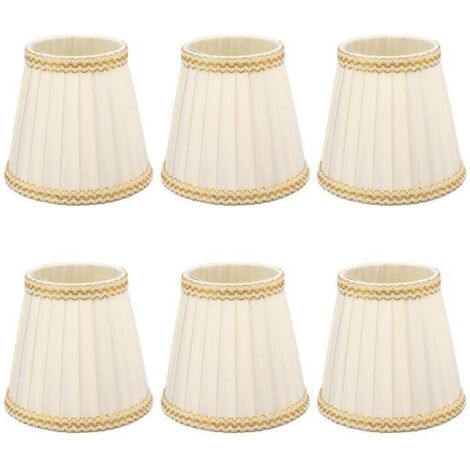 Abat-jour, 6 pièces petits abat-jour clip sur abat-jour tambour tissu, lampe de chevet salon lampadaire accessoires (1/5)