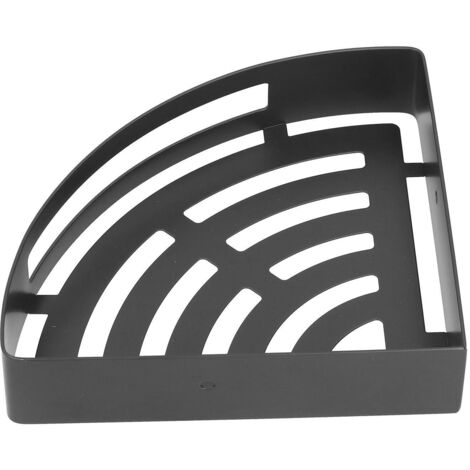 Étagère de douche d'angle en acier inoxydable 304, support de rangement triangulaire pour salle de bain (noir) (1/5)