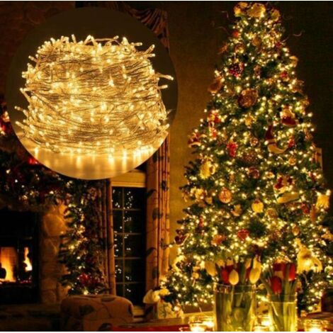 Guirlande Lumineuses Led 100M 1000Leds Extérieur, Eclairage Lumineux Décoration Noël Avec 8 Modes, Ip44 Étanche - Blanche Chaude (1/4)