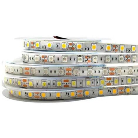 Bande lumineuse LED 12 V 5050, 60 lumières époxy 10 mm, rouleau de 5 mètres, bande lumineuse LED COB, lumière LED basse tension à intensité variable pour la maison (1/4)