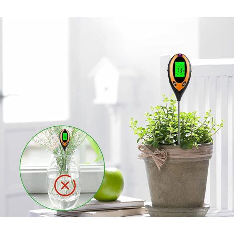 Flintronic Testeur De Sol 4 En 1 PH-mètre Numérique - Lumière Température Humidité PH Jardin