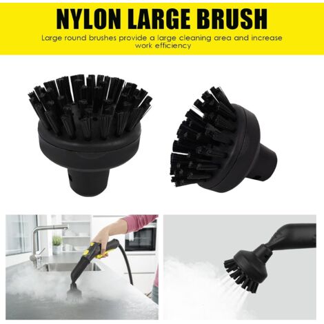 13 Pièces Kit Accessoires Nettoyeur Vapeur Kärcher SC1 SC2 SC3 SC4 SC5 – Brosses Rondes, Plates, Buse, Grattoir, Microfibre