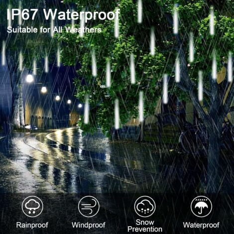 Guirlande Lumineuse Solaire JIMACRO - 10 Tubes LED 30 Cm, étanche IP65, Télécommande, Pour Noël, Jardin, Mariage, Fêtes Extérieures - Blanc Chaud Et Multicolore