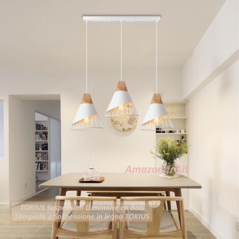 E27 Industriel Vintage étal Suspensions Cage Blanc Retro Plafonnier