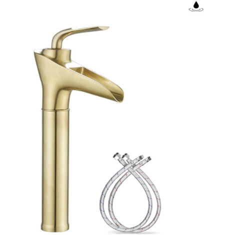 Or Robinet Salle Bain, Robinet Cascade Mitigeur Lavabo Noir Rétro à