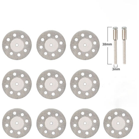 Kit 10 Disques Diamant 22 Mm Pour Coupe Précise + Arbres - Pour Maçonnerie, Neuf