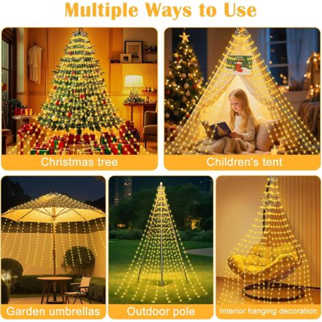 Lampe Solaire Sapin De Noël Extérieure – 2 Pièces 83 Cm – LED Multicolores – étanche IP65 – Panneau Solaire Intégré - 3