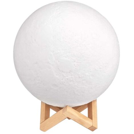 Lampe de Lune avec Haut-Parleur Bluetooth - 16 Couleurs 3D Clair de Lune 15 cm Lampe