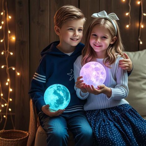Lampe Lune 3D EXTSUD Veilleuse LED 15CM Dimmable 16 Couleurs