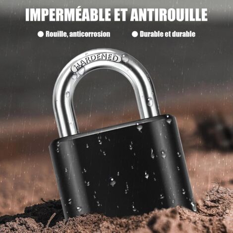 Cadenas à Combinaison 4 Chiffres 50mm, Etanche & Robuste 8mm Loquet, Serrure Extérieure pour Garage, Jardin, Clôture & Casier (1/5)