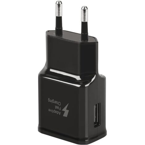 Adaptateur de Prise de Chargeur d'alimentation USB pour Samsung Galaxy S6/S8/S10, Chargeur Rapide d'origine de Remplacement,noir (1/5)