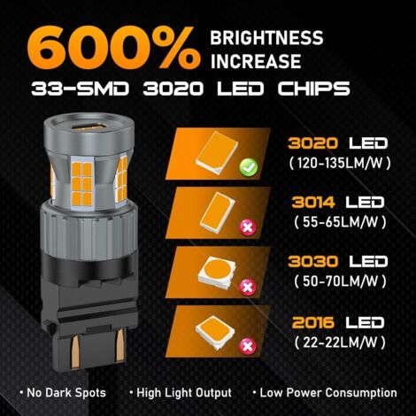 3157 Ampoules LED 12V Super Lumineuses Jaune Ambr Canbus Sans Erreur 3157-ampoules-led-12v-super-lumineuses-jaune-ambr-canbus-sans-erreur