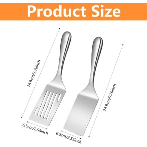 Anmarko Ensemble de spatules professionnelles – Spatule et grattoir en acier inoxydable – Accessoires robustes pour barbecue en fonte – Qualité commerciale