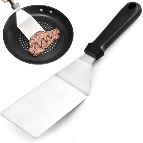 Spatule à grill, spatule en acier inoxydable, grattoir et spatule à crêpes ou spatule à hamburger, idéale pour la cuisson des grillades (1/5)