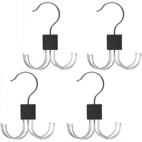 LMSAWK Organisateur Ceinture Rotatif En Bois – 2 Pièces, 6 Crochets Solides Pour Ceintures, Écharpes & Cravates (Couleur Bois Naturel)