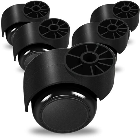 Roulettes sans pied noires silencieuses, roulettes de rechange pour chaise de bureau, roulettes pour meubles, 5 pièces, capacité de 300 kg (1/5)