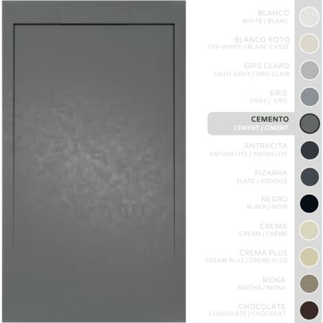 SOULBATH Piatto Doccia Ultra Sottile Antiscivolo – Resina Gel Coat - Finitura Liscia/Pietra – GRIGIO CEMENTO - 160x90 - Griglia integrata in tinta (1/5)