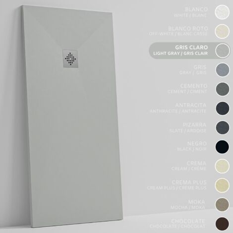 SOULBATH Piatto doccia- Resina -Gel Coat -Texture liscia/pietra -Antiscivolo -Colore Grigio - 80X70- Extra piatto 3cm. Standard (1/5)