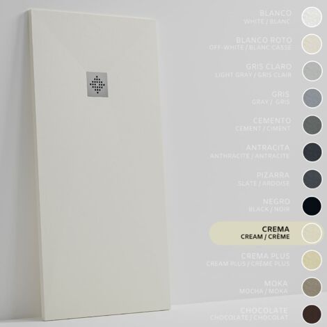 SOULBATH Piatto doccia- Resina -Gel Coat -Texture liscia/pietra -Antiscivolo -Colore Crema  - 80X70- Extra piatto 3cm. Standard (1/5)