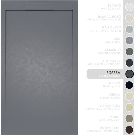 SOULBATH Piatto Doccia Ultra Sottile Antiscivolo – Resina Gel Coat - Finitura Liscia/Pietra – ARDESIA - 160x90 - Griglia integrata in tinta (1/5)