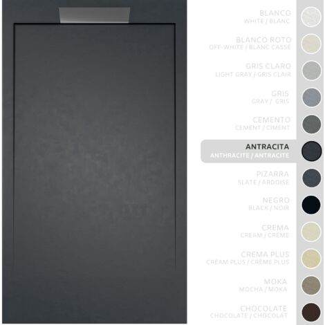 SOULBATH Piatto doccia- Resina -Gel Coat -Texture liscia/pietra -ANTRACITE - Antiscivolo - 180x90- Extra piatto 3cm- Design elegante (1/5)