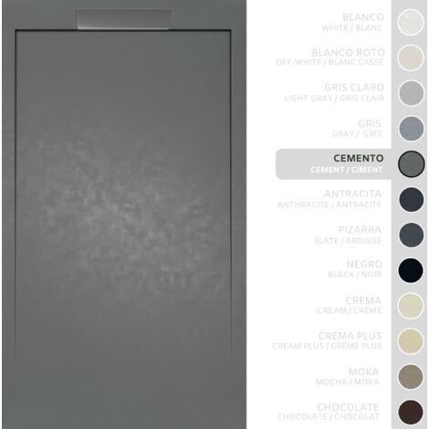 SOULBATH Piatto doccia- Resina -Gel Coat -Texture liscia/pietra -GRIGIO CEMENTO - Antiscivolo - 160x80- Extra piatto 3cm- Design elegante (1/5)