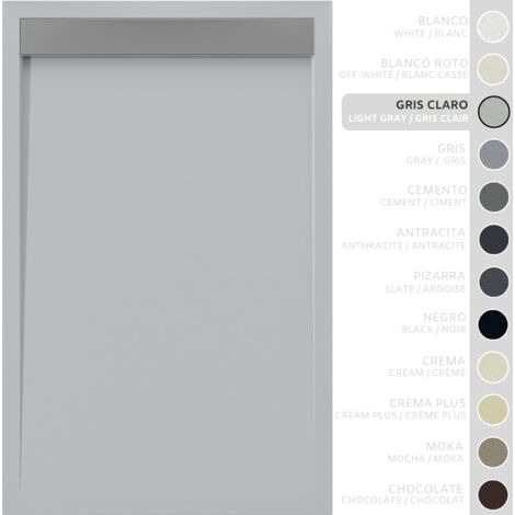 SOULBATH Piatto doccia- Resina -Gel Coat -Texture liscia/pietra -Antiscivolo -Colore  Grigio - 170x90- Extra piatto 3cm. Griglia Inox (1/5)