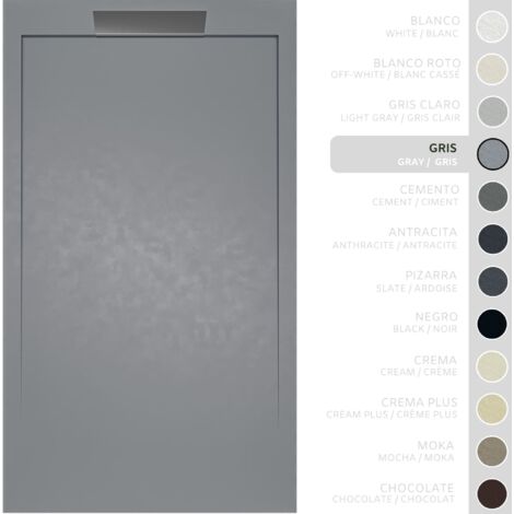 SOULBATH Piatto doccia- Resina -Gel Coat -Texture liscia/pietra -GRIGIO - Antiscivolo - 120x90- Extra piatto 3cm- Design elegante (1/5)