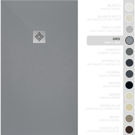 SOULHOME Piatto doccia- Resina -Gel Coat -Texture liscia/pietra -Antiscivolo -Colore Grigio - 150x80- Extra piatto 3cm. Standard (1/5)