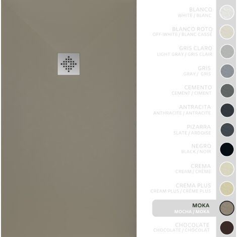 SOULHOME Piatto doccia- Resina -Gel Coat -Texture liscia/pietra -Antiscivolo -Colore Moka - 160x90- Extra piatto 3cm. Standard (1/5)