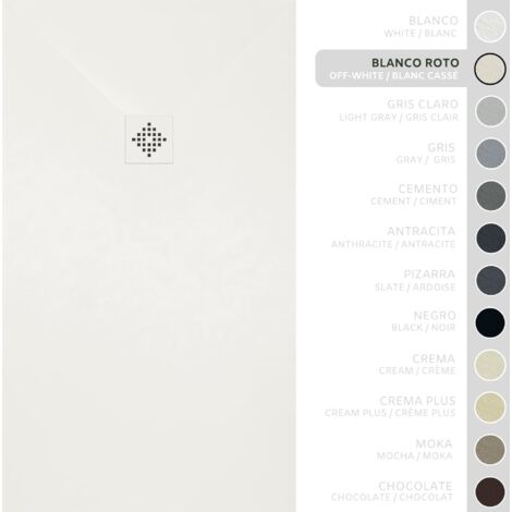 Piatto doccia- Resina -Gel Coat -Texture liscia/pietra -Antiscivolo -Colore bianco sporco - 80X70- Extra piatto 3cm. GRIGLIA STESSO COLORE (1/5)