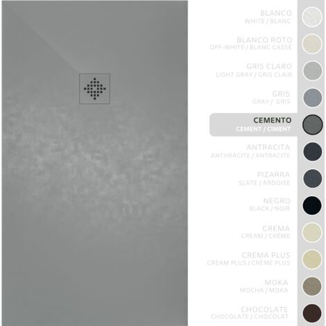 Piatto doccia- Resina -Gel Coat -Texture liscia/pietra -Antiscivolo -Colore Grigio Cemento - 140x90- Extra piatto 3cm. GRIGLIA STESSO COLORE (1/5)
