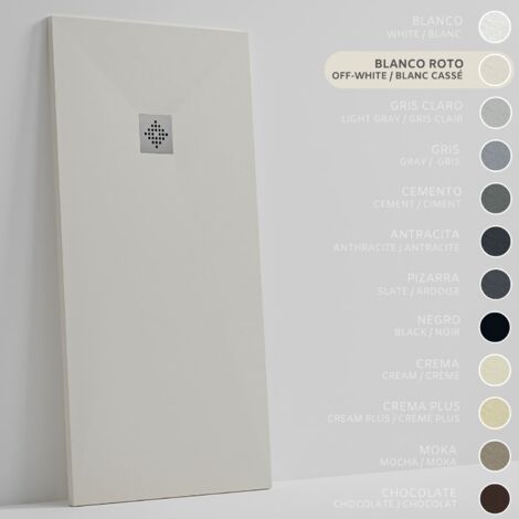 SOULHOME Piatto doccia- Resina -Gel Coat -Texture liscia/pietra -Antiscivolo -Colore bianco sporco - 220X75- Extra piatto 3cm. Standard