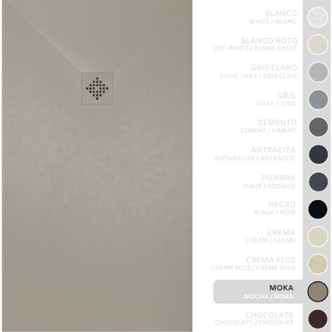 Piatto doccia- Resina -Gel Coat -Texture liscia/pietra -Antiscivolo -Colore Moka - 120x90- Extra piatto 3cm. GRIGLIA STESSO COLORE (1/5)