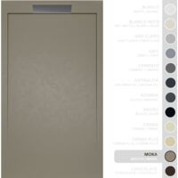 SOULBATH Piatto doccia- Resina -Gel Coat -Texture liscia/pietra -MOKA - Antiscivolo - 160x80- Extra piatto 3cm- Design elegante