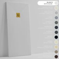 SOULHOME Piatto doccia- Resina -Gel Coat -Texture liscia/pietra -Antiscivolo -Colore Bianco - 110x80- Extra piatto 3cm. GRIGLIA DORATA