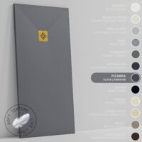 SOULHOME Piatto doccia- Resina -Gel Coat -Texture Liscio Seta -Antiscivolo -Colore Ardesia - 110x90- Extra piatto 3cm. GRIGLIA DORATA
