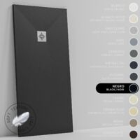 SOULHOME Piatto doccia- Resina -Gel Coat -Texture Liscio Seta -Antiscivolo -Colore Nero - 90x90- Extra piatto 3cm. Standard
