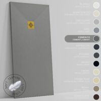 SOULHOME Piatto doccia- Resina -Gel Coat -Texture Liscio Seta -Antiscivolo -Colore Grigio Cemento - 130x90- Extra piatto 3cm. GRIGLIA DORATA