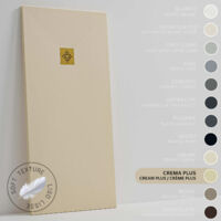 SOULHOME Piatto doccia- Resina -Gel Coat -Texture Liscio Seta -Antiscivolo -Colore Crema Intenso - 140X75- Extra piatto 3cm. GRIGLIA DORATA