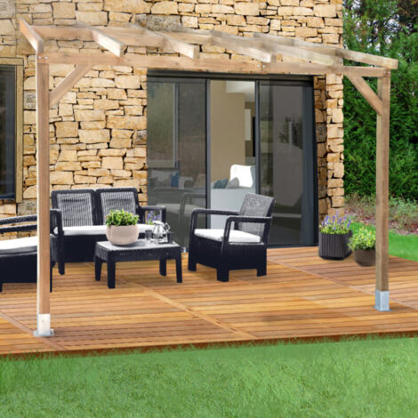 Toit CouvTerrasse® en Bois 3x3m - sans toit (1/5)