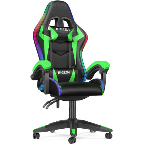 SUKIDA Gaming-Stuhl Ergonomischer Gamingstuhl Mit Fußstütze & Lendenstütze – Bis 150 Kg (Komplett-Set), Schwenkbar, Höhenverstellbar, Ausziehbare Sitzfläche