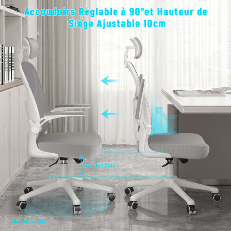 Vinsetto Sedia da Ufficio Ergonomica ad Altezza Regolabile, Sedia