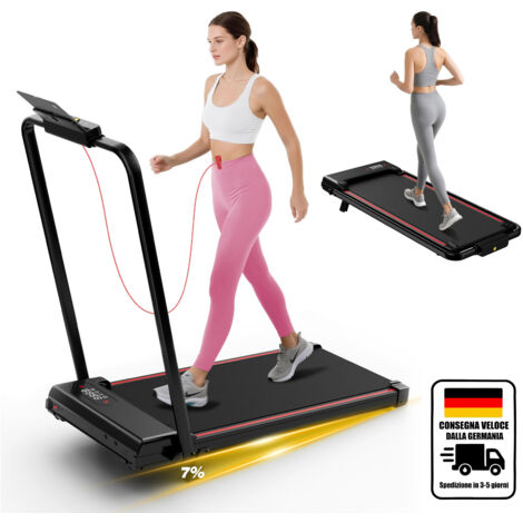 Tapis roulant, inclinazione del 7%, tapis roulant elettrico pieghevole RATTANTREE3 in 1, 2,5 CV, 8 km/h, telecomando, compatto e portatile | Leroy Merlin