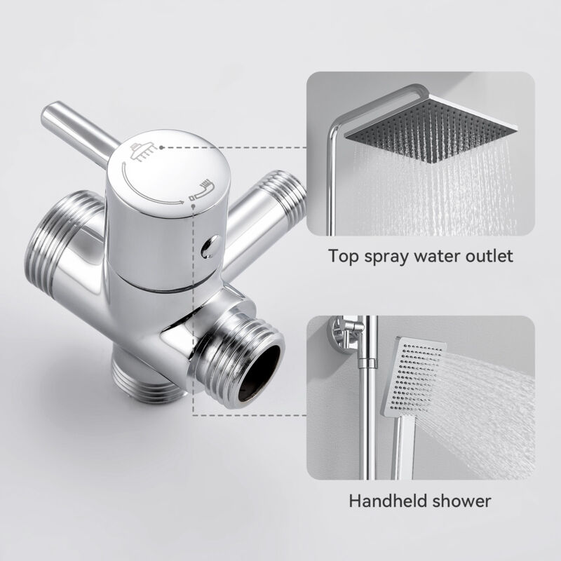 Douchette à main en acier inoxydable : pommeau de douche rectangulaire anticalcaire, économie d