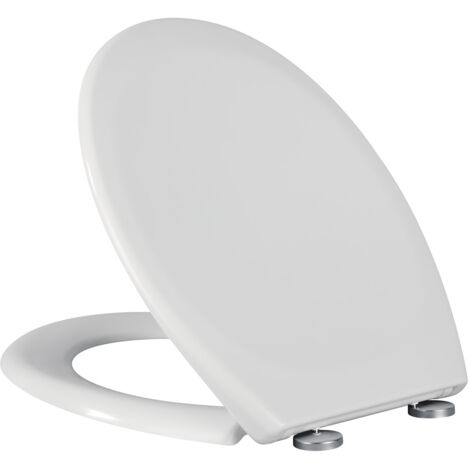 Anycee Max Siège de Toilette en Forme de O - Abattant WC Frein de Chute - Couvercle de Toilette pour Salle de Bain Siège de Toilette - Blanc (1/5)