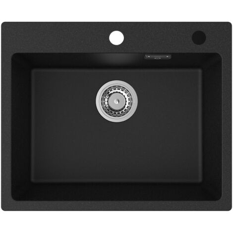 Cecipa Max Evier granit 55 x 45 cm Evier de Cuisine en Quartz Evier de Cuisine en Granit, Evier à Encastrer 1 Vasque, Evier de Cuisine 80% Sable de Quartz (Sans Distributeur de Savon) (1/5)